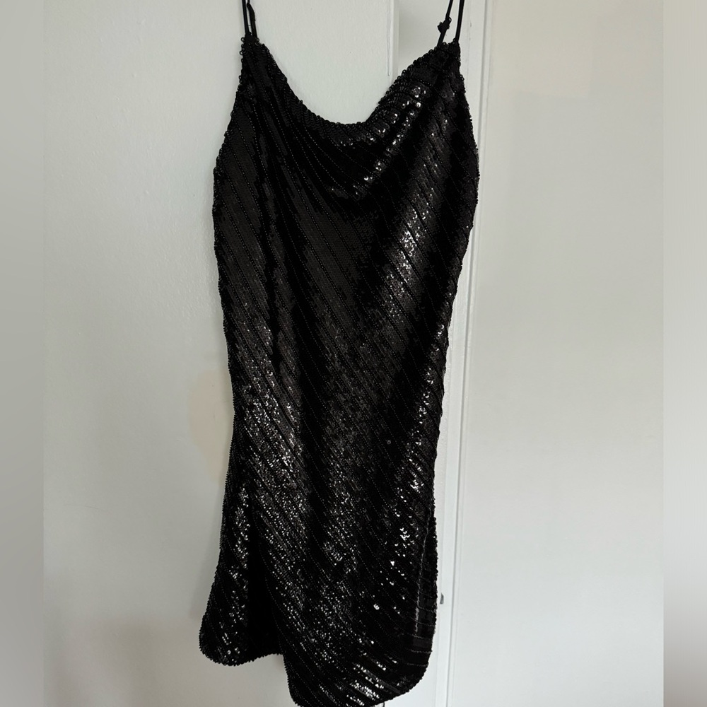 Bardot black sequins and beaded mini dress for a night out. tags still on